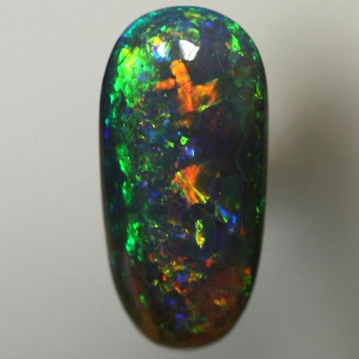 SOLID BLACK OPAL High dome with bright red and orange over breen, blue. SEE VIDEO